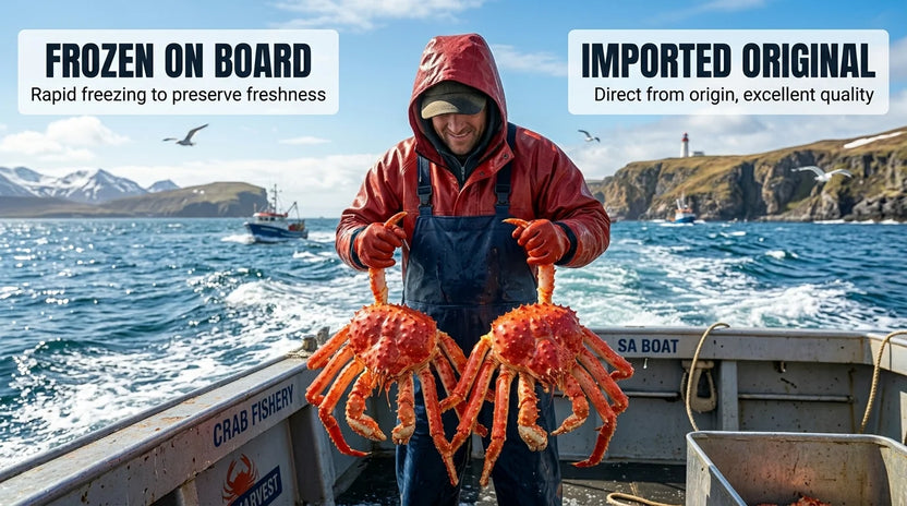 Cold Alaskan waters where king crab is sourced