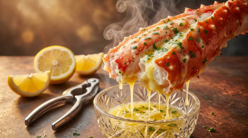 Meaty and succulent Alaskan king crab legs