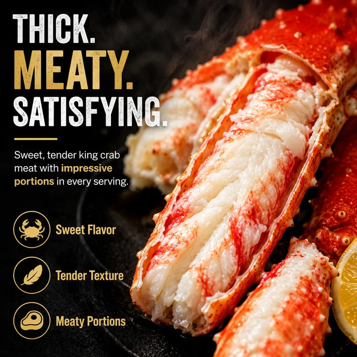 Thick meaty king crab cross-section