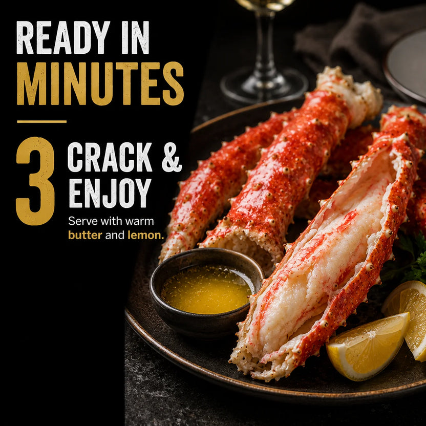 Enjoy king crab with butter