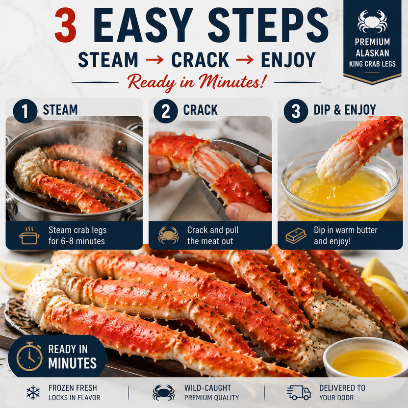 King crab serving presentation